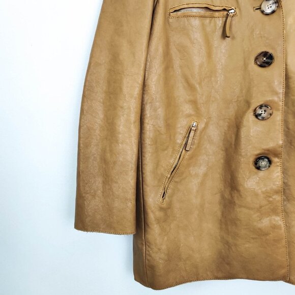 Khaite Russo Lambskin Leather Jacket in Tan 4 - Picture 7 of 15